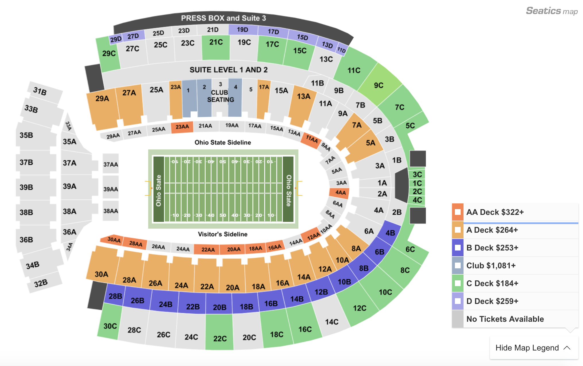 Osu Stadium Seating Chart